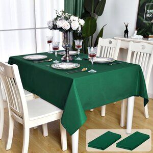 Versatile 2 Pack Green Table Covers for Parties - Stain Resistant 60 x 60 Inch